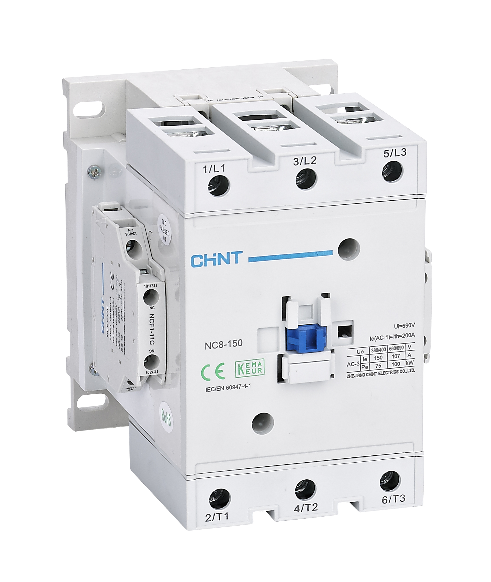 Contacteurs NC8 de 9A jusqu'à 2650A - 50/60Hz 